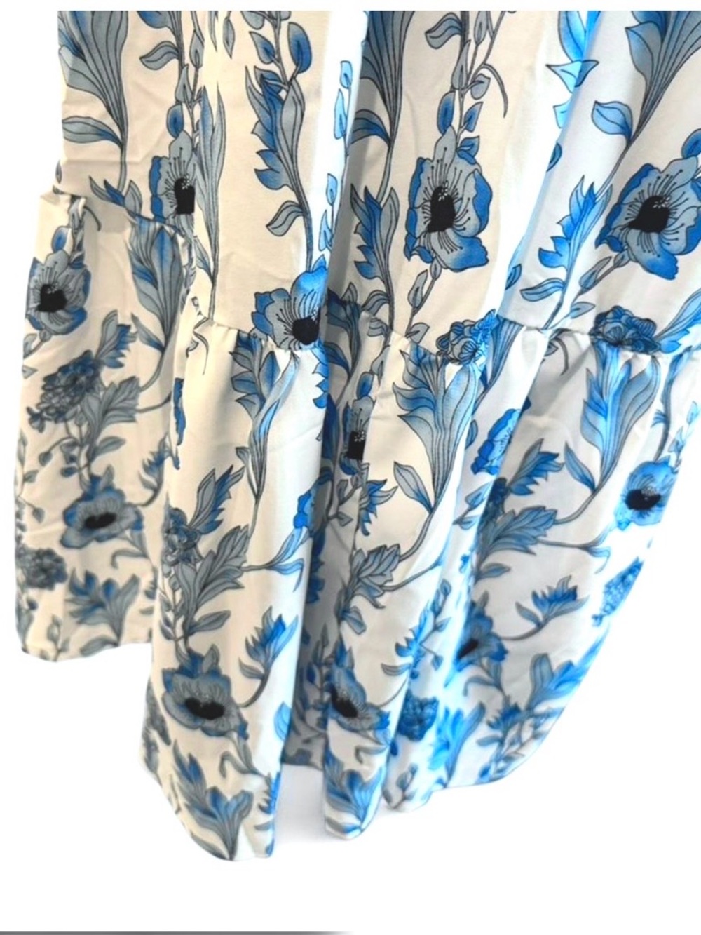 GRACE KARIN Womens Summer Blue and White Floral Long Flowy Boho w/ Pockets - XL - Picture 8 of 8